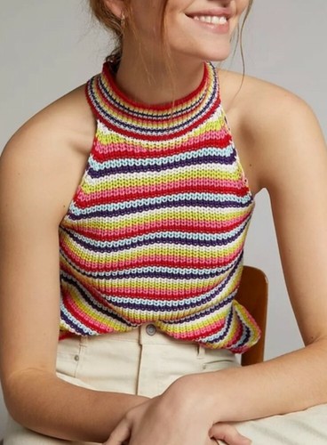 Jenn Rainbow Striped Percy Sweater Tank 