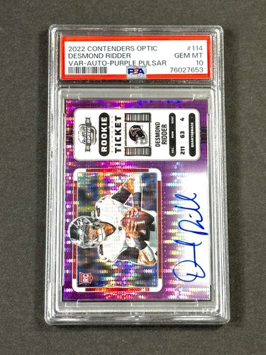 2022 Contender Optic DESMOND RIDDER VAR-PURPLE PULSAR #/21 AUTO RC PSA 10 -POP 4