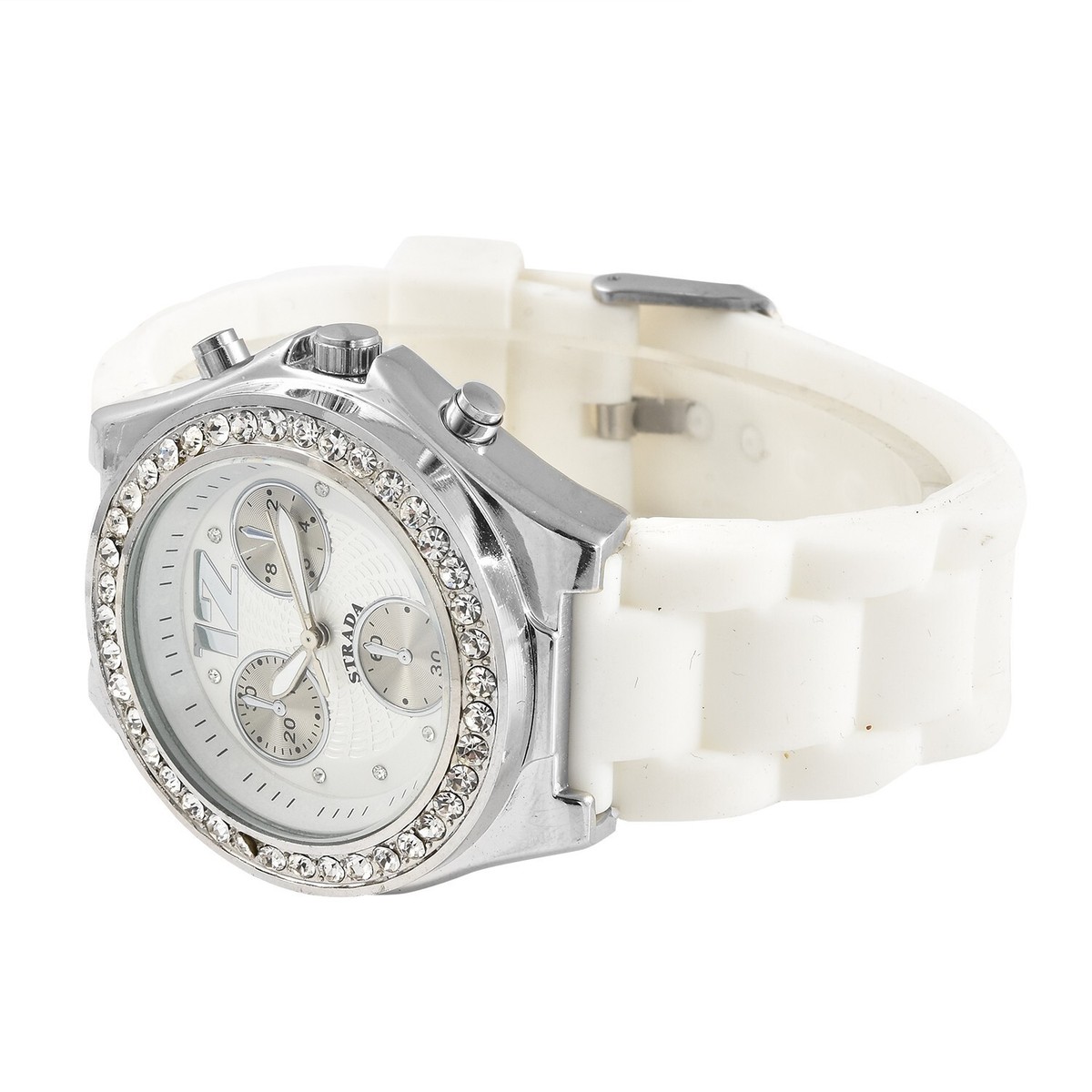 NWT STRADA WHITE AUSTRIAN CRYSTAL JAPANESE MOVEMENT WATCH | eBay display picture 3