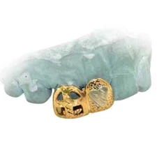 2 10k Teeth Yellow Gold Open Design