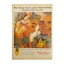 1955 Philip Morris Cigarettes Vintage Print Ad Mor Vintage Tobacco Naturally