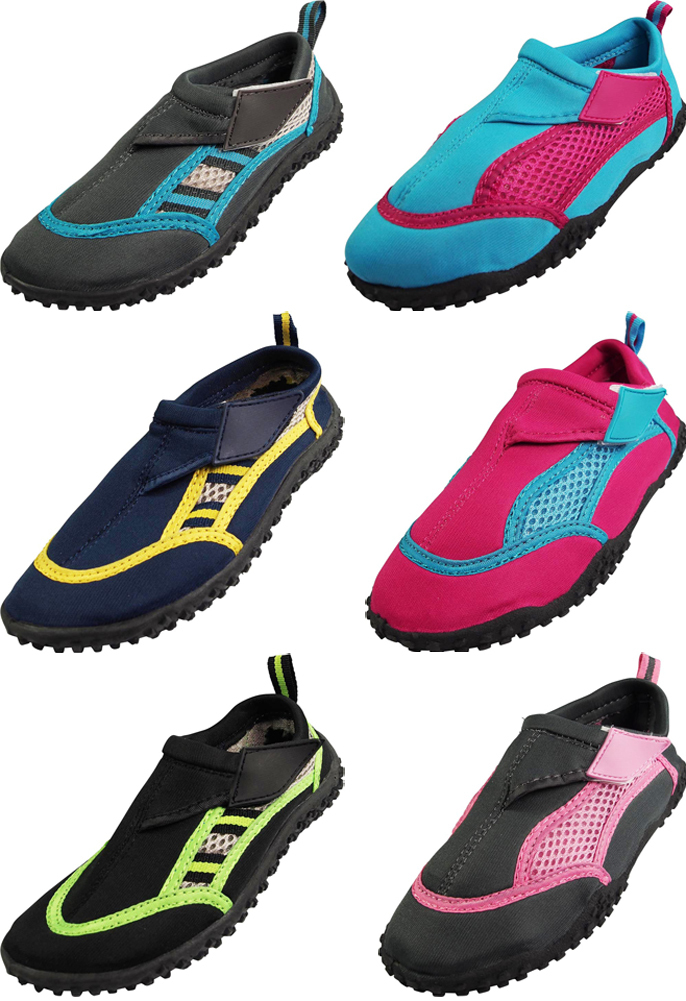 Norty Wave Childrens Sizes 11-4 Kids Slip on Aqua Socks Pool Beach