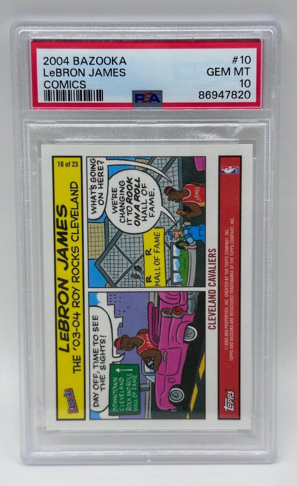 2004-05 Topps Bazooka Comics Lebron James #10 2nd Year PSA Gem Mint 10