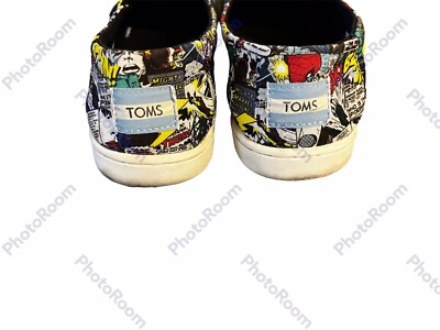 Marvel TOMS Unisex Youth sz 3.5 Comic Pop Print Alpargata  display picture 1