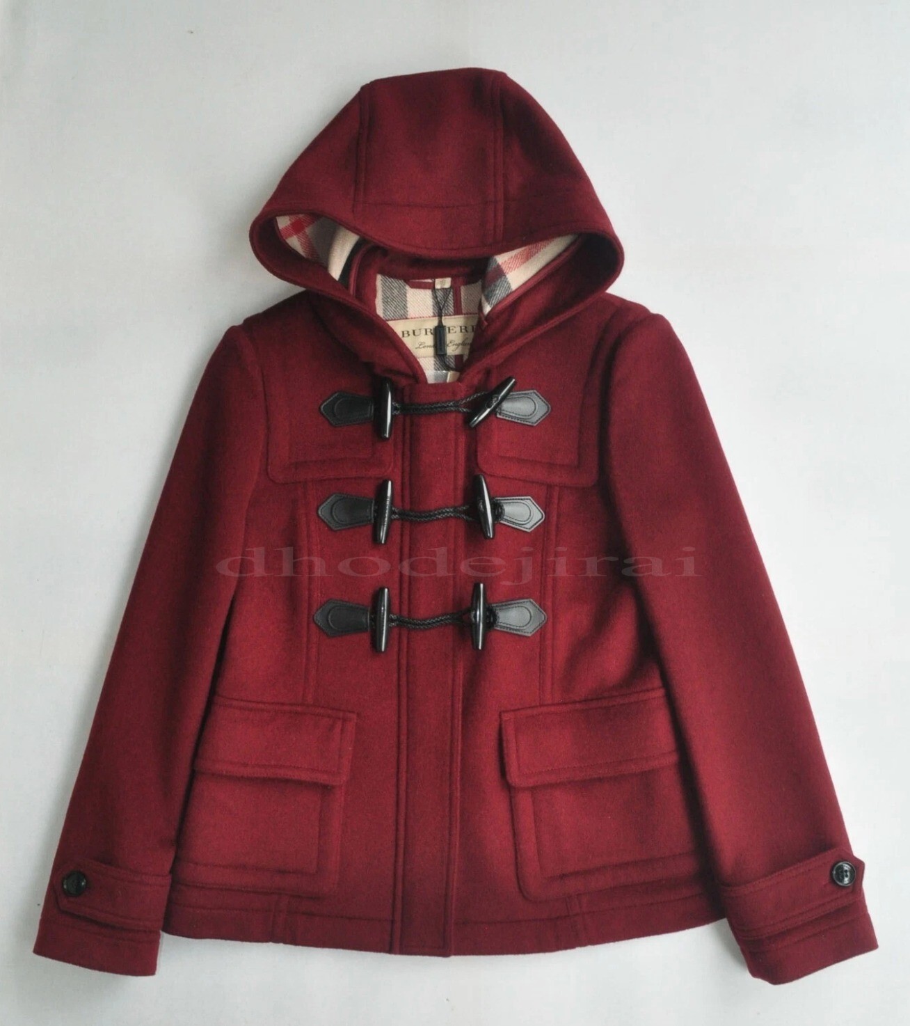 $1850 Authentic BNWT BURBERRY Blackwell Hood Duffle Coat Womens AU10/US8 Claret image 5