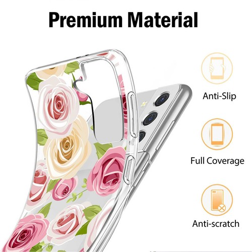 Elegante Funda Suave TPU con Estampado de Flores para Samsung Galaxy S21 FE S23 S24 S25 - Imagen 59 de 95