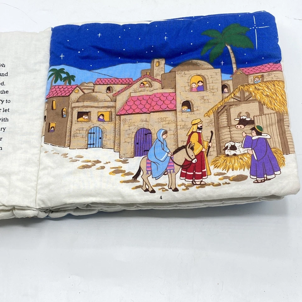 Lote de 2 libros suaves lavables de tela para niños pequeños bebés noche antes de Cristo Foto 4 de 4