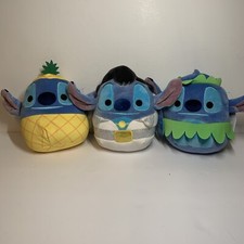 New Squishmallow Disney Lot of 3 Stitch Elvis, Pineapple, Hula CUTE - NWT