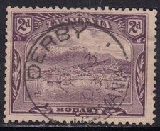Tasmania 'Derby' pmk on 2d.purple pictorial Rated 1 VC by Hardinge 