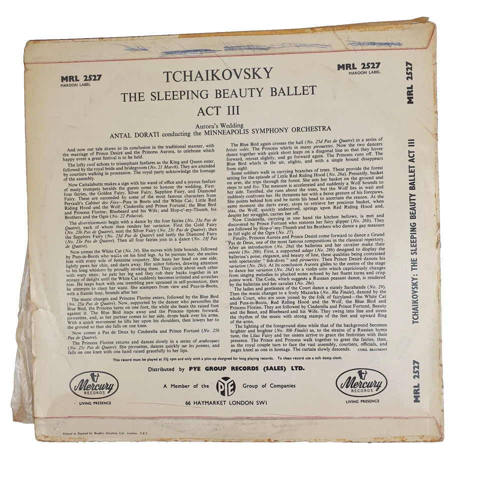 Tchaikovsky: Minneapolis Symphony Orchestra With Antal Dorati–Sleeping Beauty LP - image 2 of 4