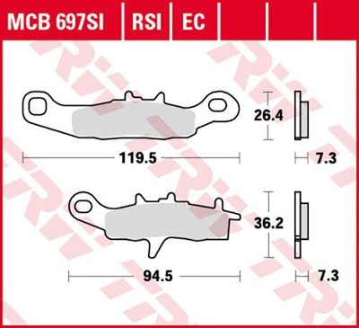 Bremsbelag für Suzuki RM 85 L Großrad RD17C Bj. 2007 TRW Lucas MCB697EC