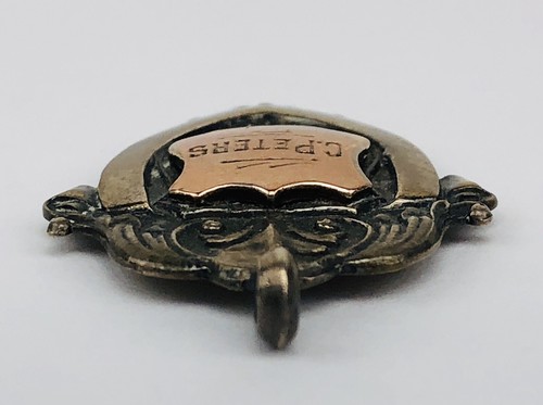 Antigua medalla llavero escudo campeón natación 10k plata esterlina 1924 (C. Peters) - Imagen 4 de 10