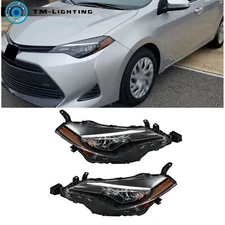 Headlights Halogen For 2017 2018 2019 Toyota Corolla L Le Le Eco Headlamps L+R