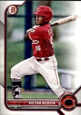 LOT OF 20 2022 BOWMAN DRAFT  BASE PROSPECT BD70 VICTOR ACOSTA REDS