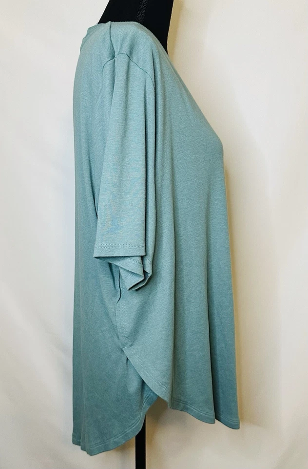 L.L. Bean Pima Cotton ReStore Short Sleeve Top Sea Pine Shirt Women's XL NWT - Image 4 of 4