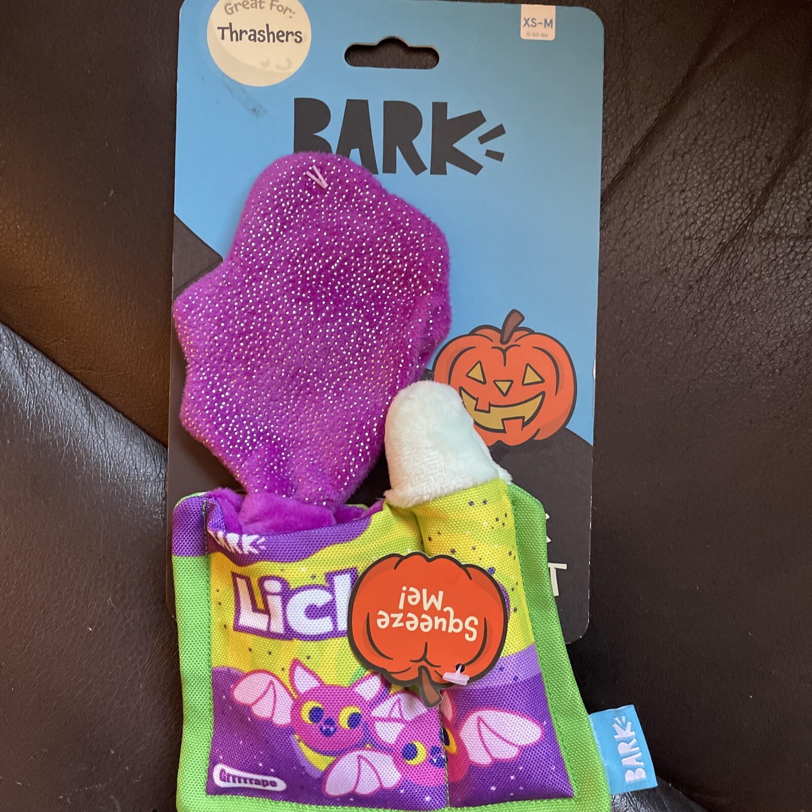 BARK dog toy Lick Dip Size (XSM) Great for Thrashers sqeakd