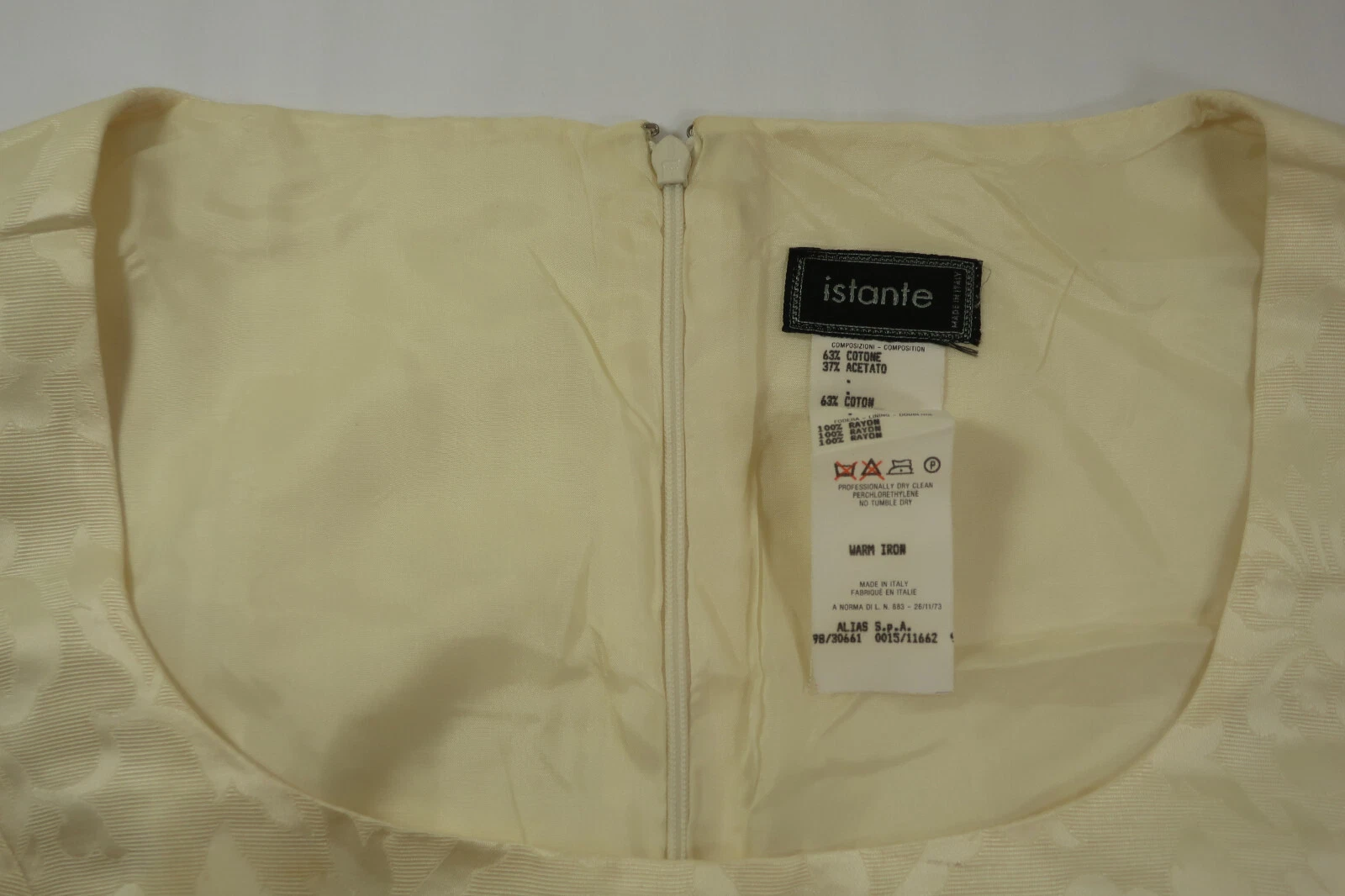 Abito vintage Gianni Versace giallo damascato senza maniche bodycon cotone piccolo 40 4 5 6