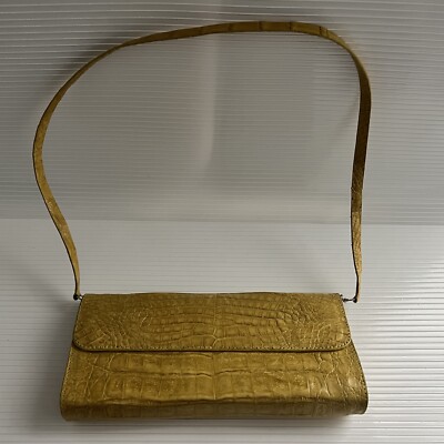 NEW Genuine Alligator Crocodile Leather Convertible Clutch Wristlet Shoulder Bag