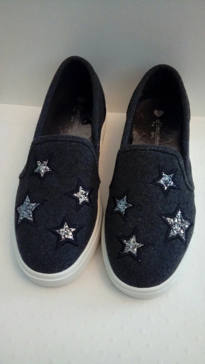 Matalan Casual Collection Grey Canvas Pumps Glittery Christmas