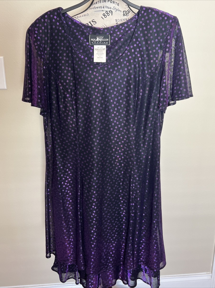 Vintage Molly Malloy Sz Evening Dress Sparkly Shimmering Purple