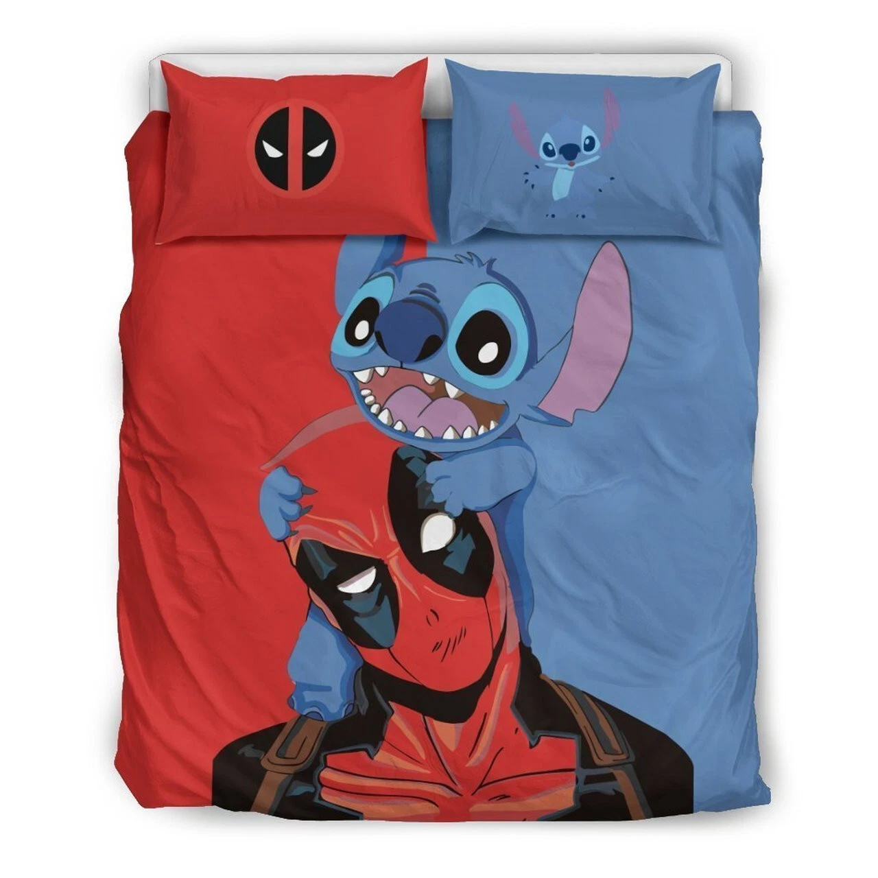 Stitch &Amp; Deadpool Disney Custom Bedding Set