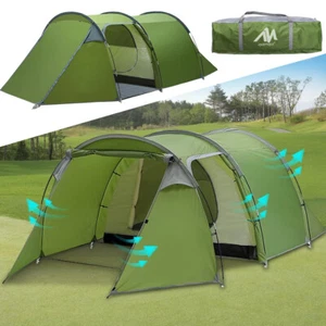 4 Person Camping Tente Waterproof Tunnel Famille Randonnée en plein air Motocyclisme