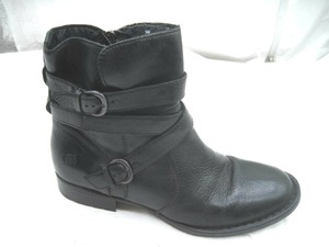 Born-9M-black-buckle-ankle-motorcycle-boots-Womens-Ladies-Boots-Shoes-D76203
