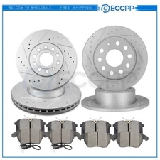 Front Rear Ceramic Brake Pads And Rotors For Volkswagen Jetta 2012-2018 Eos 2016