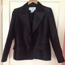 Saint Laurent Blazer Silk Black Tuxedo Jacket Ysl 90's Vintage Saint Laurent