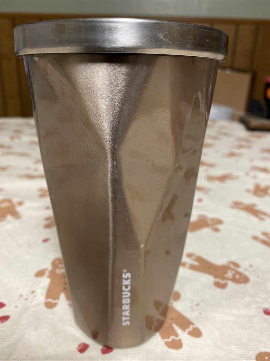STARBUCKS 2012 Rose Gold Stainless Steel Tumbler With Straw 16oz