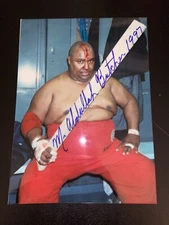 ABDULLAH THE BUTCHER -MADMAN FROM SUDAN-WWC WCW AWA - SIGNED 8x10 Photo W/PROOF 