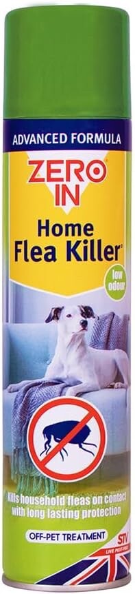 Zero In Home Household Fleas Eggs Larvae Low Odour Germs Killer Spray 300ml