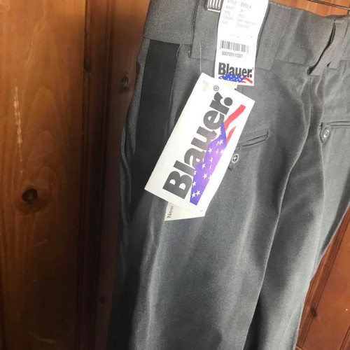 NWT Blauer 8590-4 Uniform Pants Mens Unhemmed Class Act Grey / Black Stripe - Picture 2 of 8