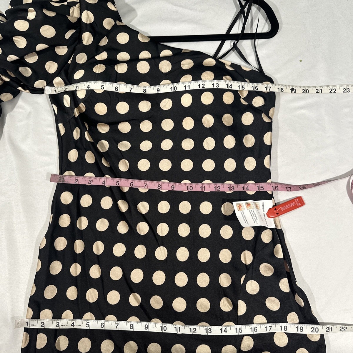 NEW $398 IEENA Mac Duggal [ 8 ] One-Shoulder Polka Dot