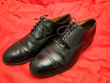 Allen Edmonds Men's Size 10 Byron Black Leather Cap Oxford Dress Shoes Made USA