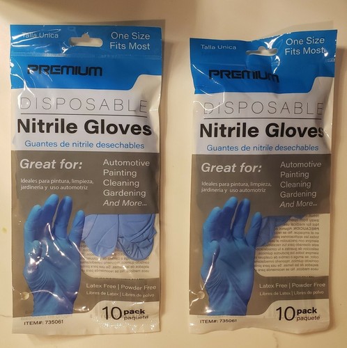 20) Guantes desechables de nitrilo PREMIUM TALLA ÚNICA SE A LA MAYORÍA de látex sin polvo
