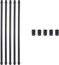 5 Sets M10 Straight Pipe Lamp Stem Kit with 11.9"(300mm), Black 