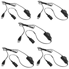 QD-to-USB Adapter Cable with Volume-Mute - 5PACK for Plantronic-QD Plug Headset