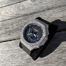Custom Iced Out Casio G-Shock GA2100SKE Moiss...