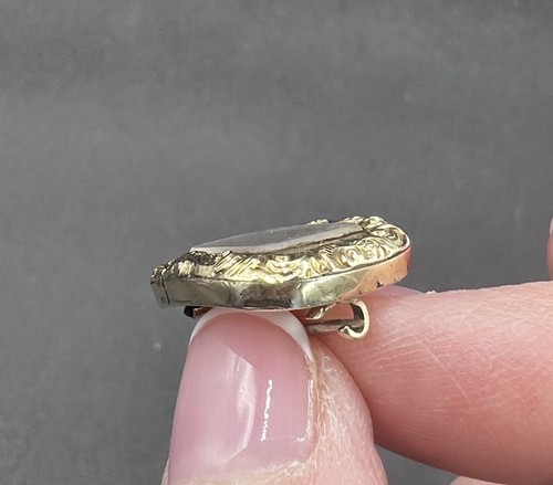 Antique 14k Gold Mourning Brooch With Hair, Circa. 1832, 3.51 Grams - Picture 9 of 12