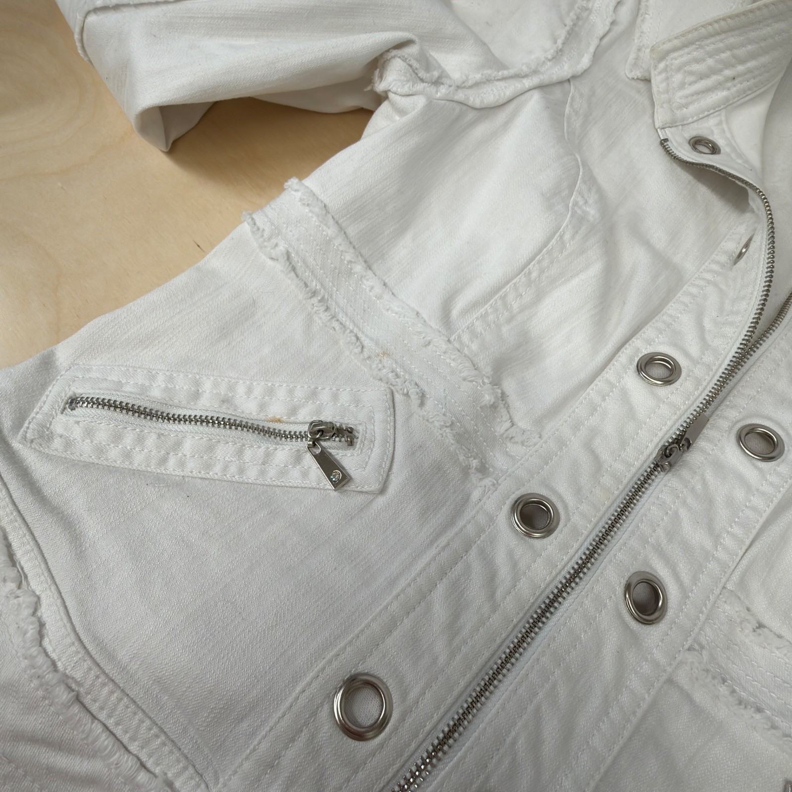 Ruby Cho White Cropped Utility Jacket Women's Sma… - image 5