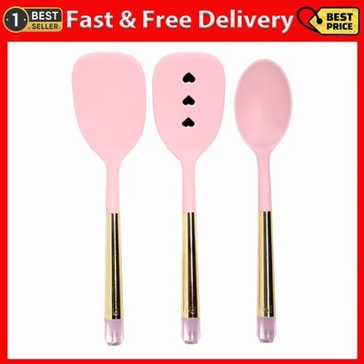 Paris Hilton 3 Piece Kitchen Utensil Set with Jewel Shaped Handles, Pink