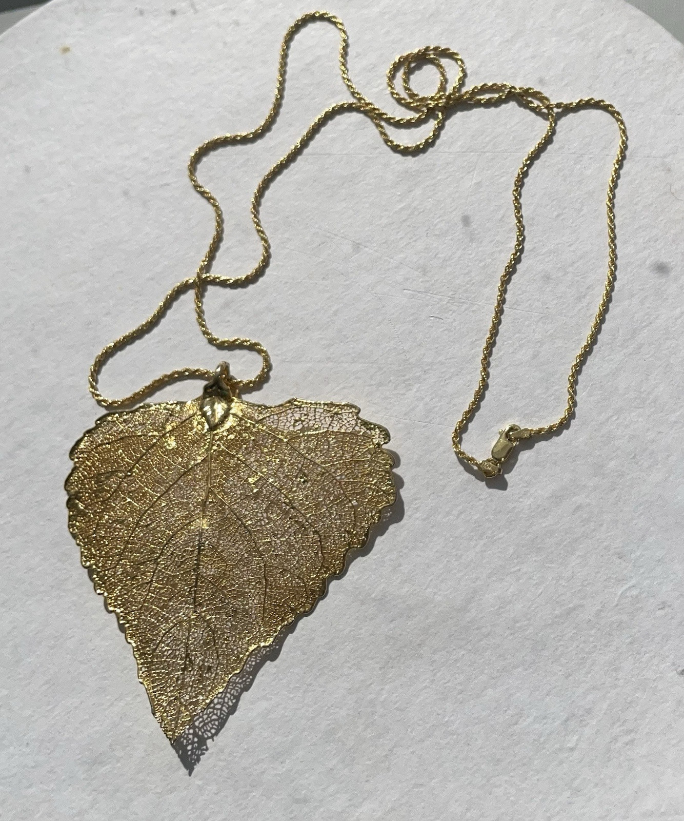 Gold dipped leaf pendant necklace - image 2