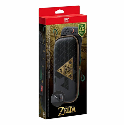 Nintendo Switch 2  The Legend of Zelda 40Th Tasche + Displayschutz schwarz/grün