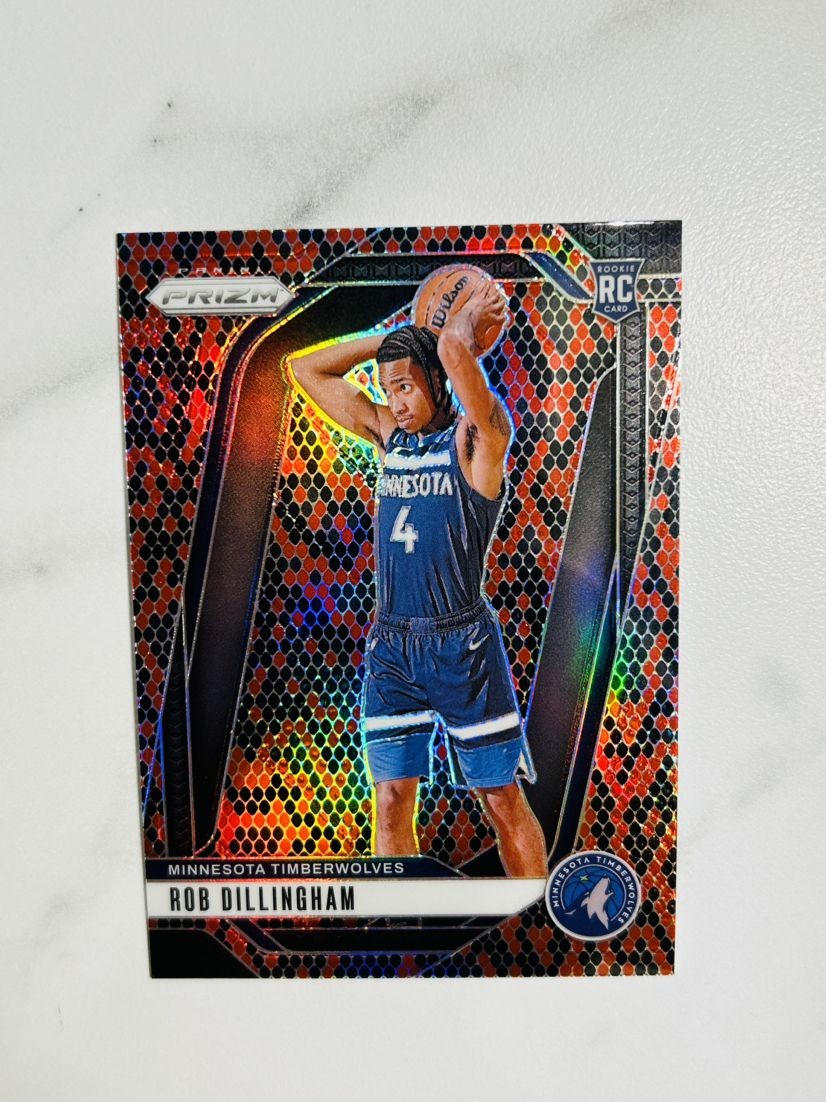 2024-25 Panini Prizm Rob Dillingham Snakeskin SSP Case Hit #250 Rookie RC Wolves