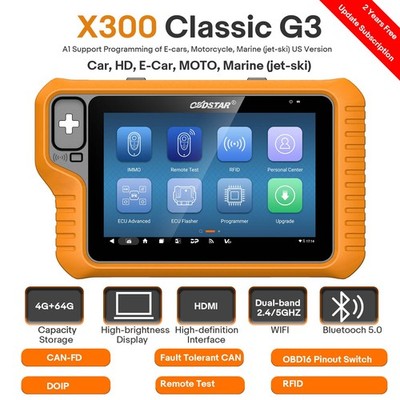 OBDSTAR X300 Classic G3 Programmer Full Version E-CU Clone,Test Platform,Cluster