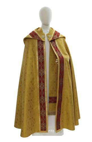 Gold/red Semi Gothic Cope with stole Vestment Capa pluvial Piviale KY113GC16p