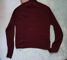 NEW LOOK - WINE & BLACK SKINNY RIB JUMPER - SZ 12 - BNWT.