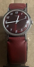 Timex 160552474 Vintage Red Ruby Watch Needs Battery