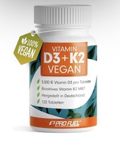 Vitamin D3 K2 Vegan - 120 Tabletten Mit 5000 Ie D3 + 200 Mcg K2 - LaborgeprüFt